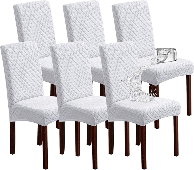 Genina Waterproof Chair Covers for Dining Room, Stretch Jacquard Dining Chair by Genina