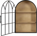 Kate and Laurel Megara Decorative Wooden Hanging Arched Wall Cabinet - Image 9