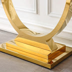 Henf 47" Marble Console Table Modern White Faux Marble Entryway Table - Image 7