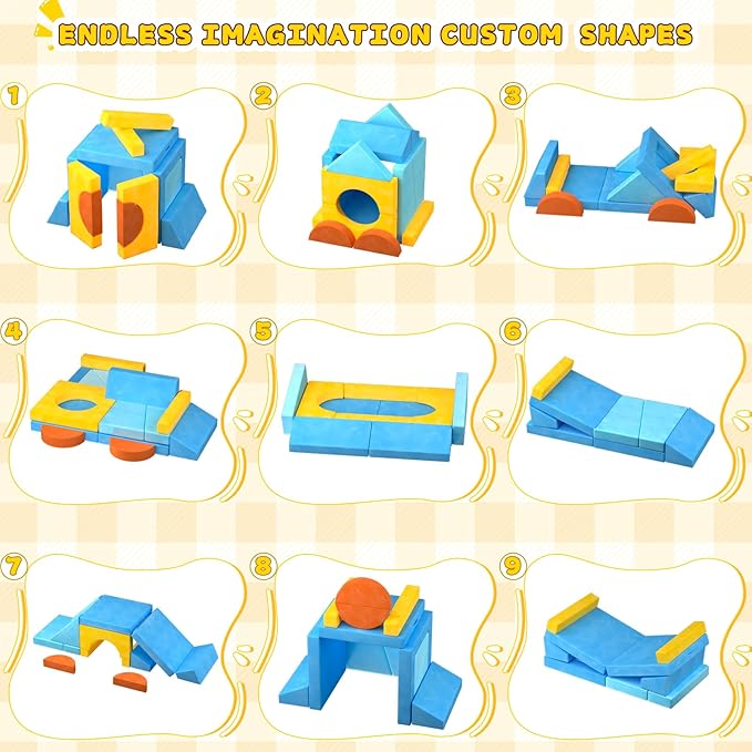 15pcs Unique Modular Kids Play Couch - Image 5