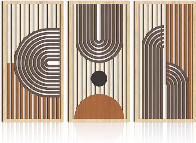 IARTTOP Mid century Modern Decor 16x32 Inch Large Boho Wood Wall Art Abstract by IARTTOP