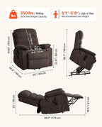 VEVOR Power Lift Recliner Chair, Dual Motor Lift Chair - Image 3