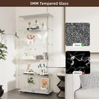 Display Cabinet with Glass Door and Lock, 5-Shelf Curio Cabinets with 5mm - Image 6