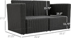 Outsunny 2 Piece Patio Wicker Corner Sofa Set, Outdoor PE Rattan Furniture - Image 7