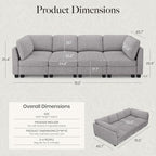Belffin 111" Cloud Sectional Sleeper Sofa - Image 2
