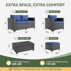 Aoxun 7 Piece Outdoor Patio Furniture Set 6 Seats, Outdoor Sectional - Image 8