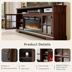 70" Fireplace TV Stand, Farmhouse Entertainment Center - Image 3