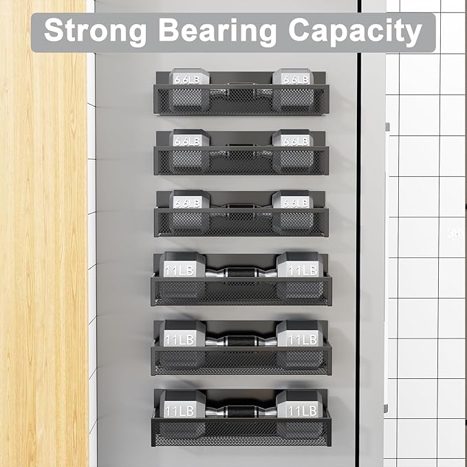 Aufworld Magnetic Spice Rack for Refrigerator, 6 Pack Magnetic Shelf, Fridge - Image 4
