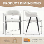HNY Modern Dining Room Arm Chairs Set of 4, Faux Sherpa Boucle Upholstered - Image 2