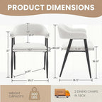 HNY Modern Dining Room Arm Chairs Set of 6, Faux Sherpa Boucle Upholstered - Image 2