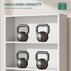 Modern Bookshelf with Doors, Industrial Bookshelves with 6-Tier Shelf, 71 - Image 4