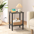 TUTOTAK End Table with Charging Station, Small Side Table, Nightstand Bedside - Image 2