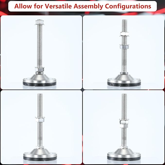 Heavy Duty 5000 lb Capacity Stainless Steel Adjustable Leveling Feet - Image 4