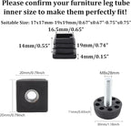 8Pcs Adjustable Leveling Feet, Square Insert Kit, Furniture Glide Leveler - Image 2