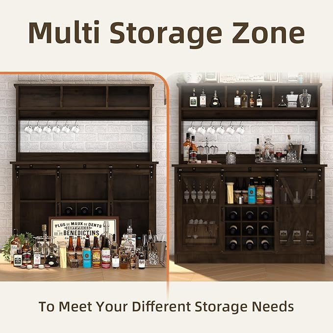 4ever2buy Farmhouse Coffee Bar Cabinet - Image 5