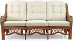 Malibu Lounge Set of 4: 2 Natural Rattan Wicker Chairs, Three-Seater Sofa - Image 7
