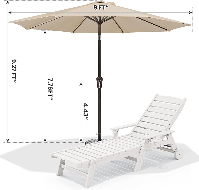SERWALL Patio Chaise Lounge Chair Set of 2 - Image 3