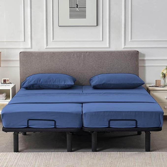 Kingnex Split Queen Sheets for Adjustable Bed Soft 1800 Microfiber 5 Pieces - Image 7