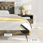 Bme Georgina King Size Bed Frame and Headboard, Signature Handcrafted Geometric - Image 4