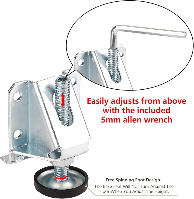Anwenk Leveling Feet Heavy Duty Furniture Levelers Adjustable Table Leg Leveler - Image 3