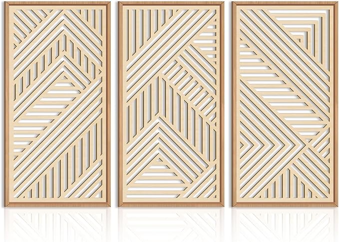 IARTTOP Large Boho Wooden Wall Art 16x32 Inch Framed Mid century Modern Wood by IARTTOP
