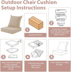 Outdoor Deep Seat Cushion Set, 24x24 Inch Water-Resistant & Fade-Resistant - Image 7