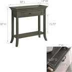 Topol Tray Edge Solid Wood Console Table - Image 3