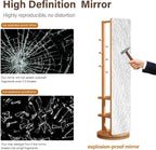 WoodsWhisper Full Length Mirror Coat Rack Solid Wood Floor Mirror 66"x12" Full - Image 6