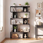 Giantex 5-Tier Bookshelves Set of 2, 10-Cube Geometric Bookcase - Image 8