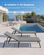 Patio Chaise Lounge Chair Set of 4, Foldable Lounge Chair - Image 4