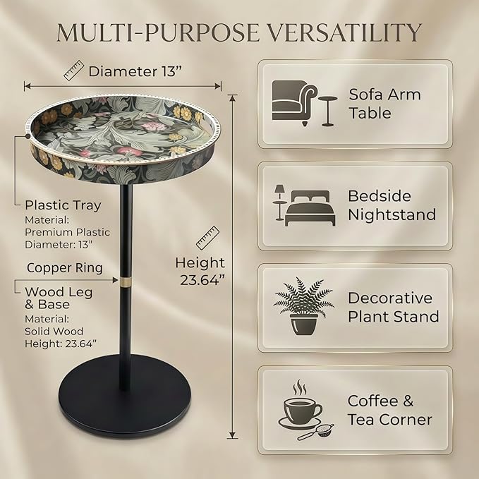 Gesodant Boho Single Leg Round Side Table - Image 3