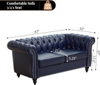 LEVNARY Chesterfield Loveseat, 2 Seater Tufted Couch - Image 2