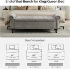 SOFTHION 58.1" Storage Bench Upholstered Chenille End of Bedroom Bed Bench - Image 5