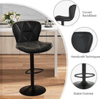 Nalupatio Modern Bar Stools Set of 4, Adjustable Faux Leather Upholstered - Image 4