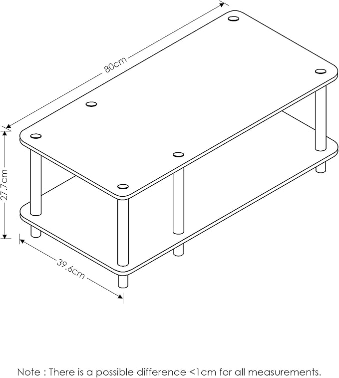 Furinno JUST TV Stand, 2-Tier No Tools Mid Entertainment Center - Image 2