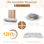 125" Modular Sectional Sleeper Sofa, Boneless Cloud Couch - Image 5