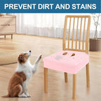 Smiry Waterproof Seat Covers for Dining Room Chairs Set of 8, Stretch Jacquard - Image 6
