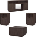 4-Piece Fluted Living Room Set Includes 31.5" Fluted Lift Top Coffee Table by PATIOCHIC
