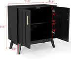 LKTART Black Sideboard Buffet, Small Storage Cabinet - Image 3