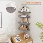Homode Corner Shelf Wall Mount, Wall Shelf Organizer, Wood Hanging Storage - Image 6
