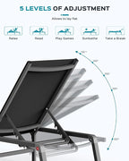 Patio Chaise Lounge Chair, Foldable Lounge Chair - Image 6
