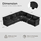 ELUCHANG 114" Oversized V-Shaped Cloud Couch Modular Sectional Sofa - Image 2