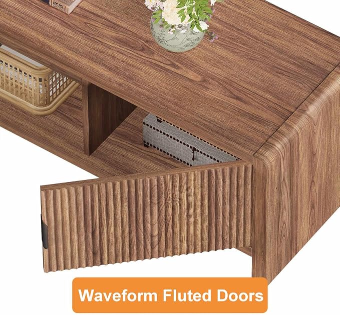FATORRI TV Stand for 75/65/55 Inch TVs, Farmhouse Entertainment Center - Image 4