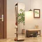 Muwuele Solid Wood Full Length Mirror Coat Rack, Floor Mirror by Muwuele