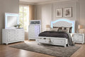 First of a Kind Shiney Contemporary 5 Piece Queen Bedroom Set High Gloss White by FirstofaKind