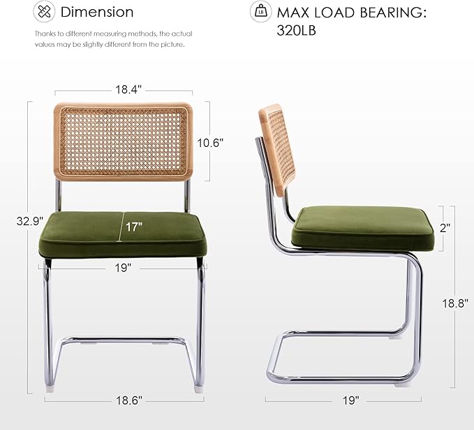 Zesthouse Mid Century Modern Dining Chairs Set of 4, Natural Rattan Dining - Image 2