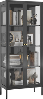 UNICOLY Glass Display Cabinet 4-Tier, Display Cabinet by For30YearsWehavespecializedinsteelfurniture