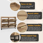 Maupvit Large Rattan Shoe Storage Cabinet - Image 4
