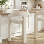 HNY 26 Inch Modern Tall Barrel Bar Stool, Velvet Upholstered Barstools by HNY