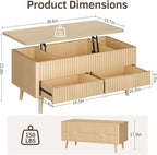 Lift Top Coffee Table with Storage - Image 2
